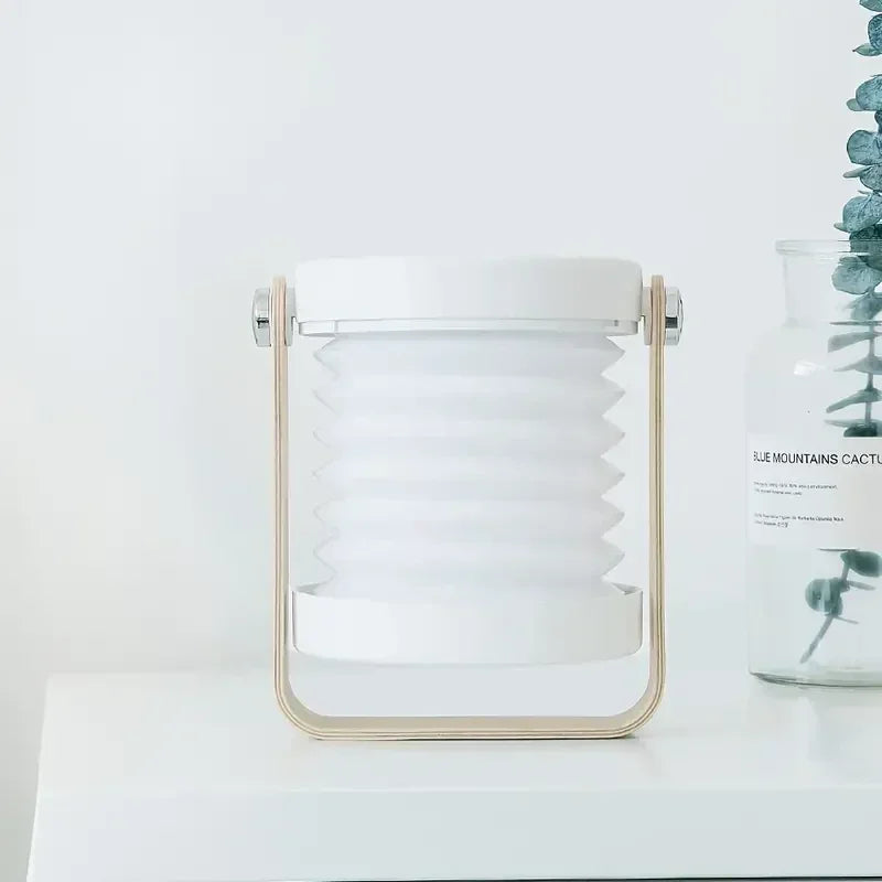 Wooden Handle Folding Rechargeable Lantern