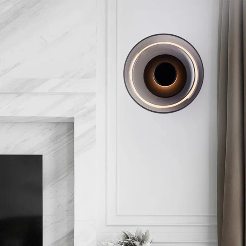 Nordische runde LED-Wandleuchte aus Glas