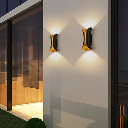 Black & Gold Up & Down Wall Light