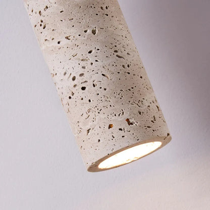 Wabi-Sabi Travertin & Walnuss Pendelleuchte
