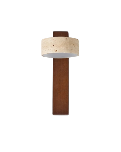 Travertine & Walnut Wall Lamp