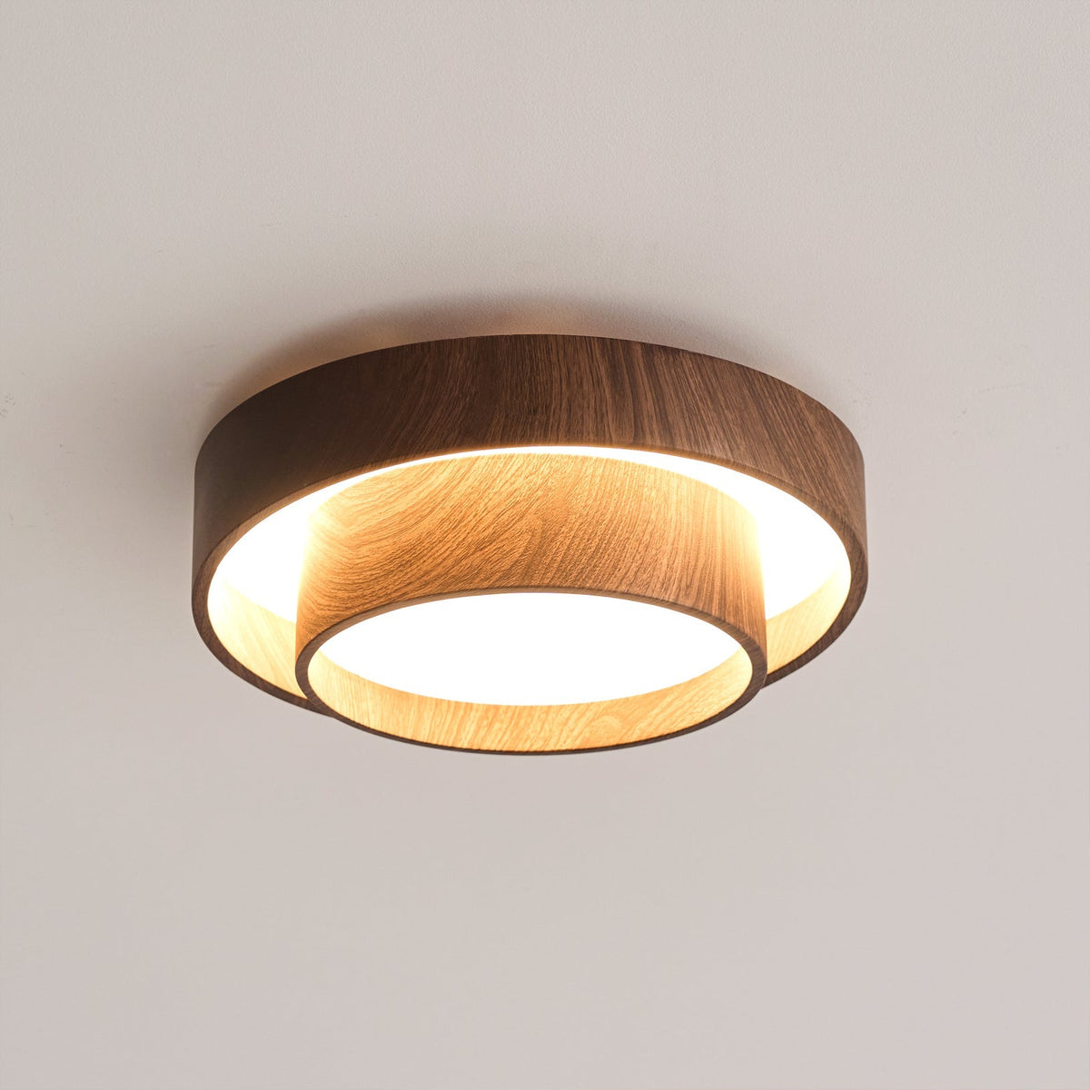 Vaako Walnut Finish LED Ceiling Light