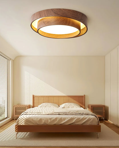 Vaako Walnut Finish LED Ceiling Light