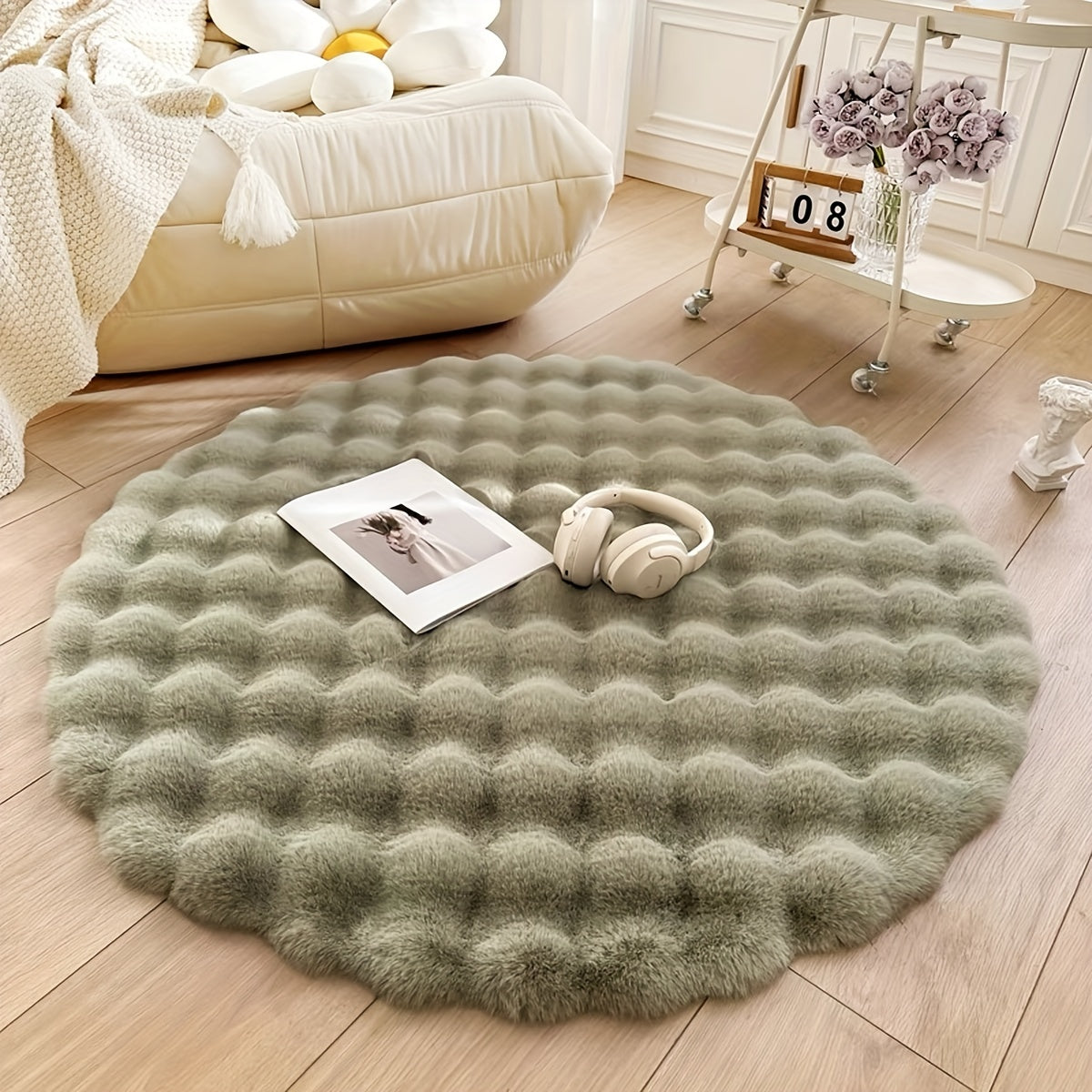 Runder Cloud Comfort Teppich in Bubble-Optik