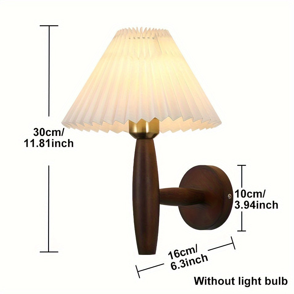 Nordic Wooden Pleated Wall Sconce