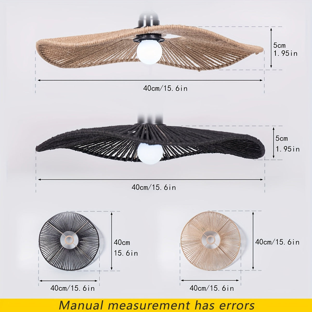 Wave Deckenleuchte aus handgeflochtenem Papierseil