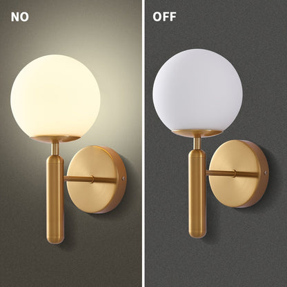 Frosted Globe Metal Wall Sconce
