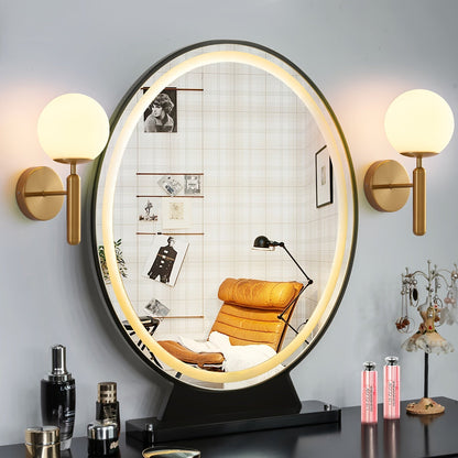 Polished Metal Frosted Globe Wall Sconce
