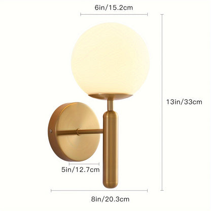 Frosted Globe Metal Wall Sconce