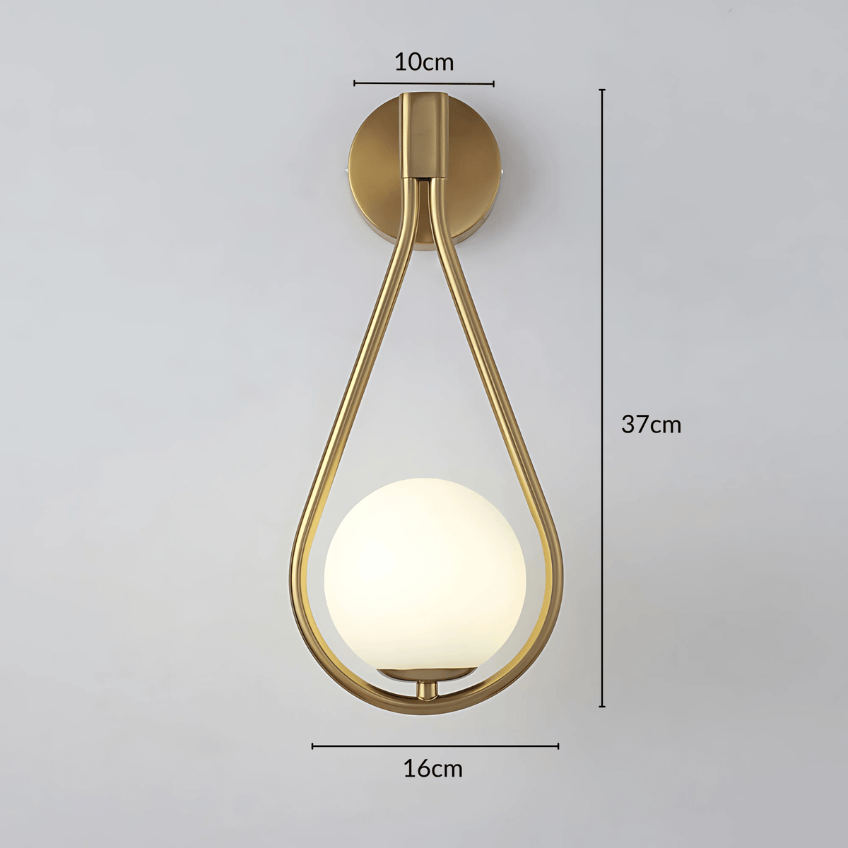 Droplet Teardrop Frosted Globe Wall Light