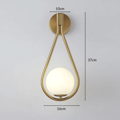 Droplet Teardrop Frosted Globe Wall Light