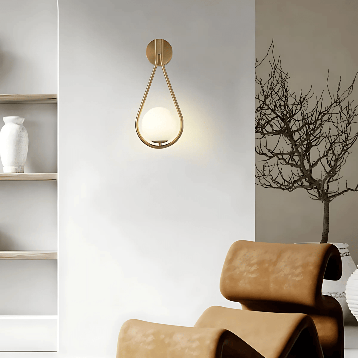 Droplet Teardrop Frosted Globe Wall Light