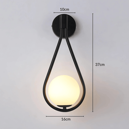 Droplet Teardrop Frosted Globe Wall Light