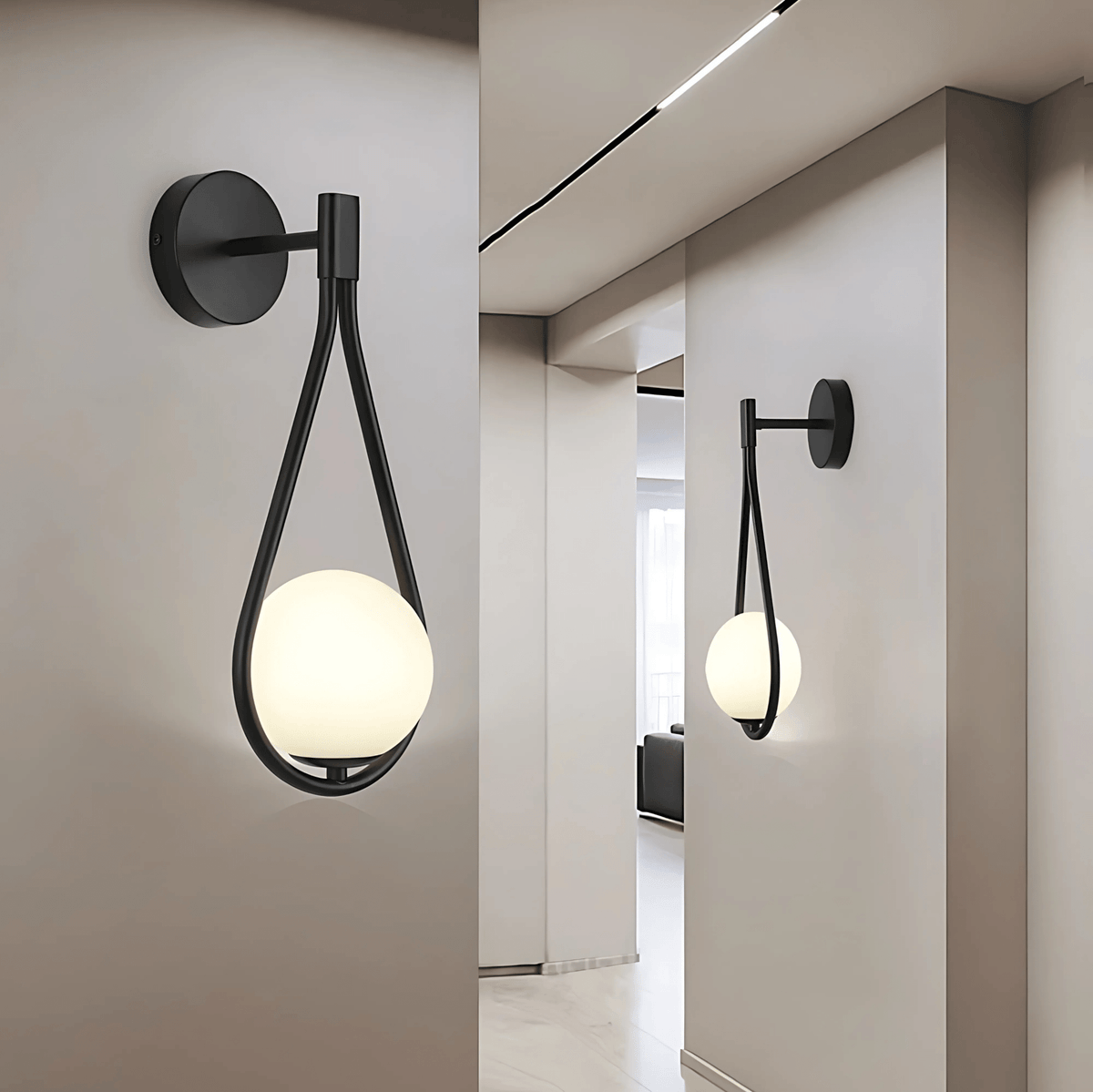 Droplet Teardrop Frosted Globe Wall Light