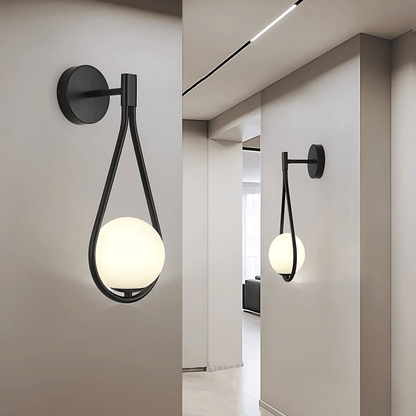 Droplet Teardrop Frosted Globe Wall Light