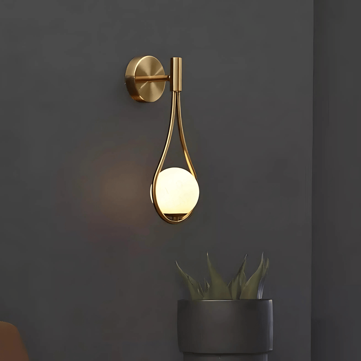 Droplet Teardrop Frosted Globe Wall Light