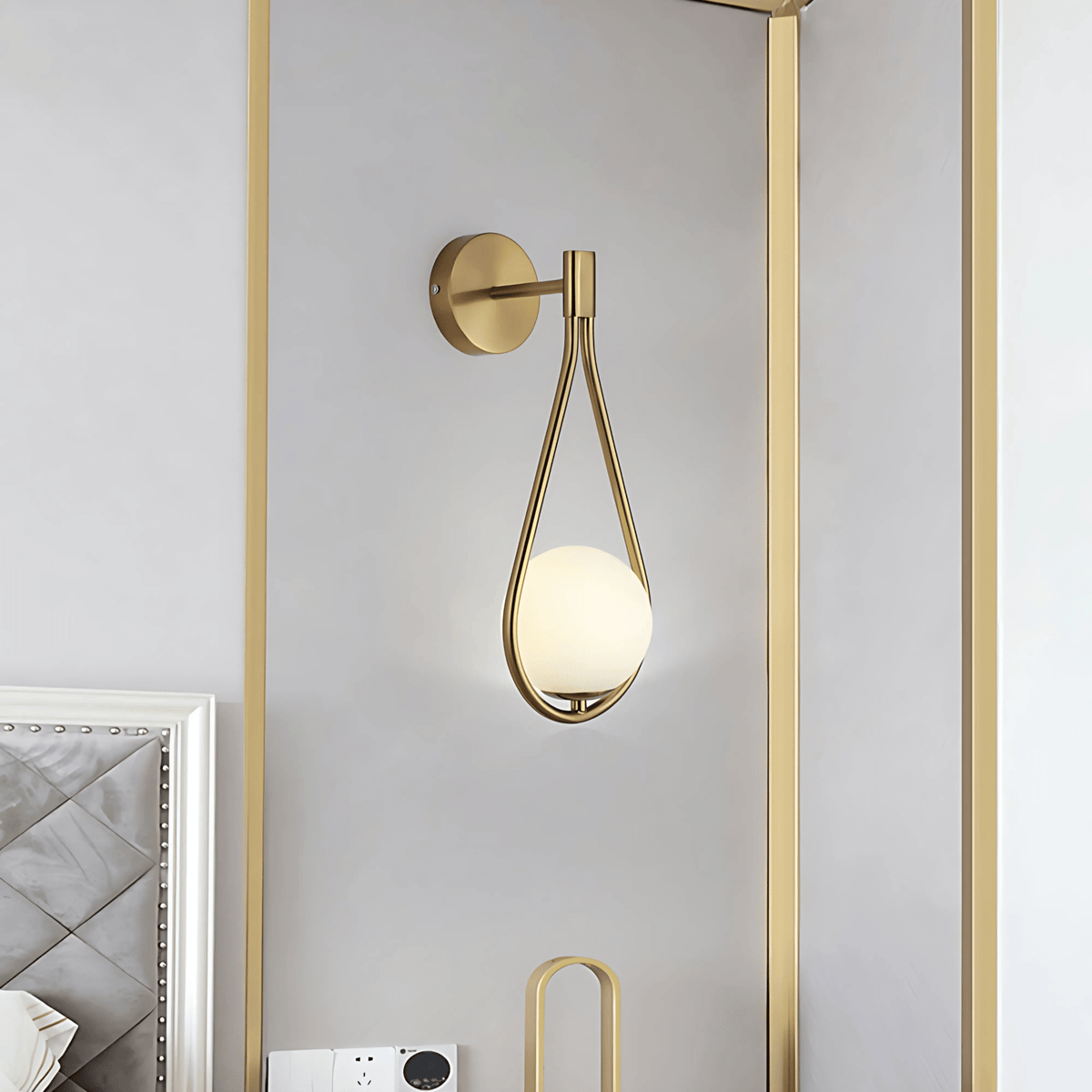 Droplet Teardrop Frosted Globe Wall Light