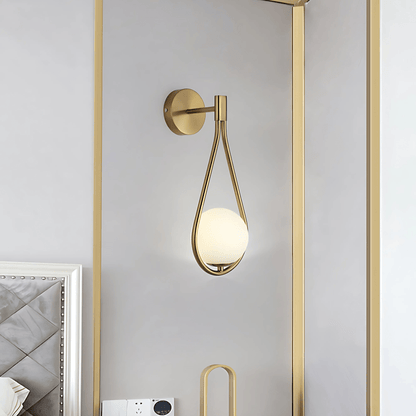 Droplet Teardrop Frosted Globe Wall Light