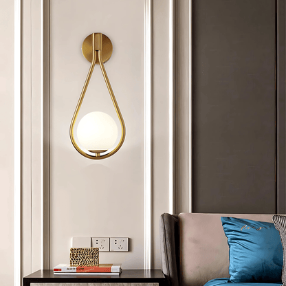 Droplet Teardrop Frosted Globe Wall Light