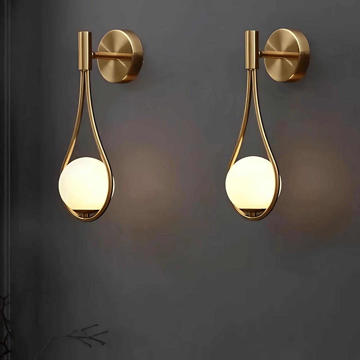Droplet Teardrop Frosted Globe Wall Light