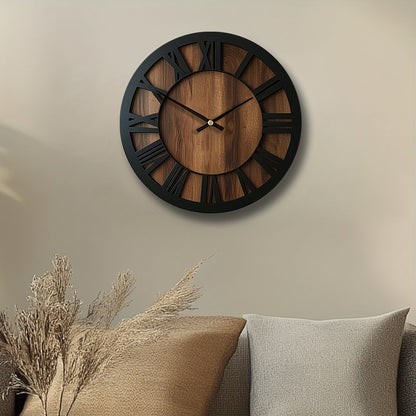 Vintage Wooden Roman Numeral Wall Clock