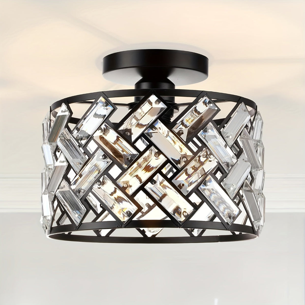 Crystal Semi Flush Mount Ceiling Light