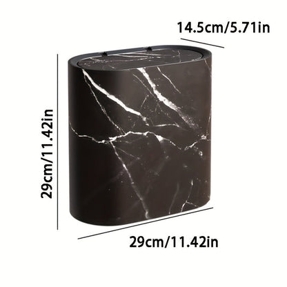 Marble Pattern Oval Bin with Lid