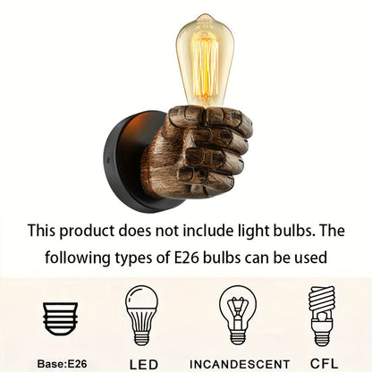 Industrial Resin Hand Wall Lamp