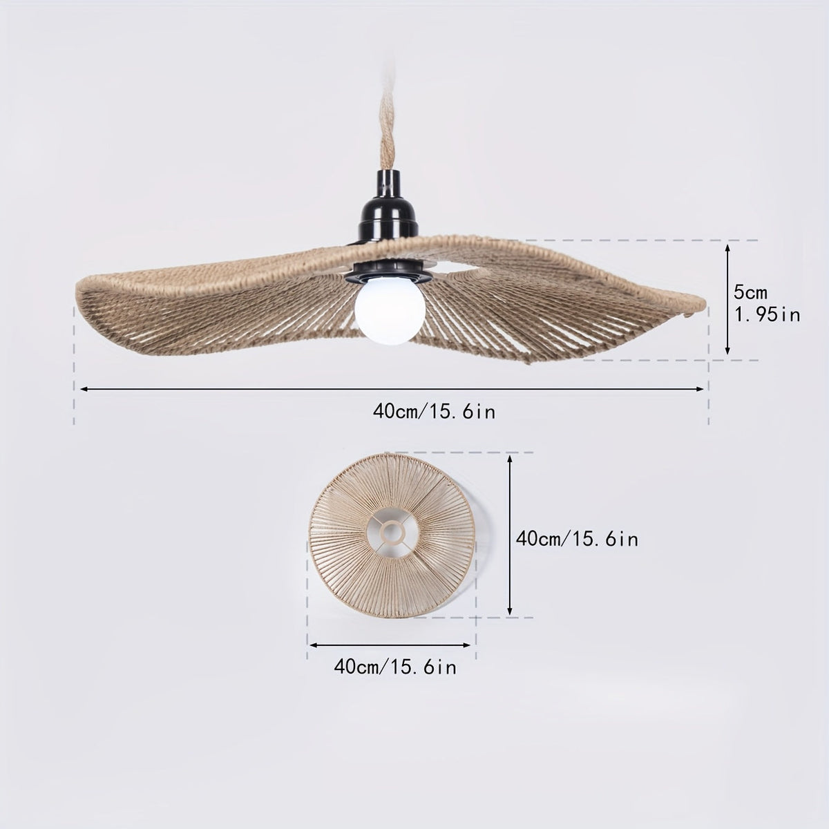 Wave Deckenleuchte aus handgeflochtenem Papierseil
