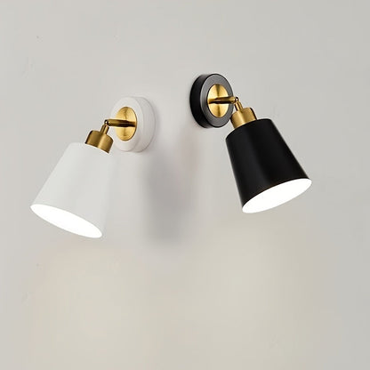 Matte Metal & Gold Adjustable Wall Sconce
