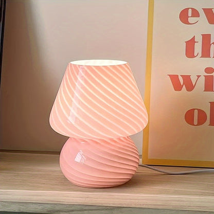 Pilzförmige Tischleuchte aus gedrehtem Glas