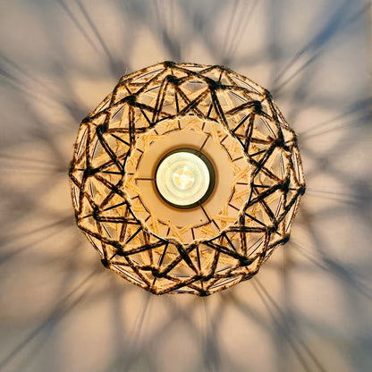 Bohemian Handwoven Hemp Rope Ceiling Light