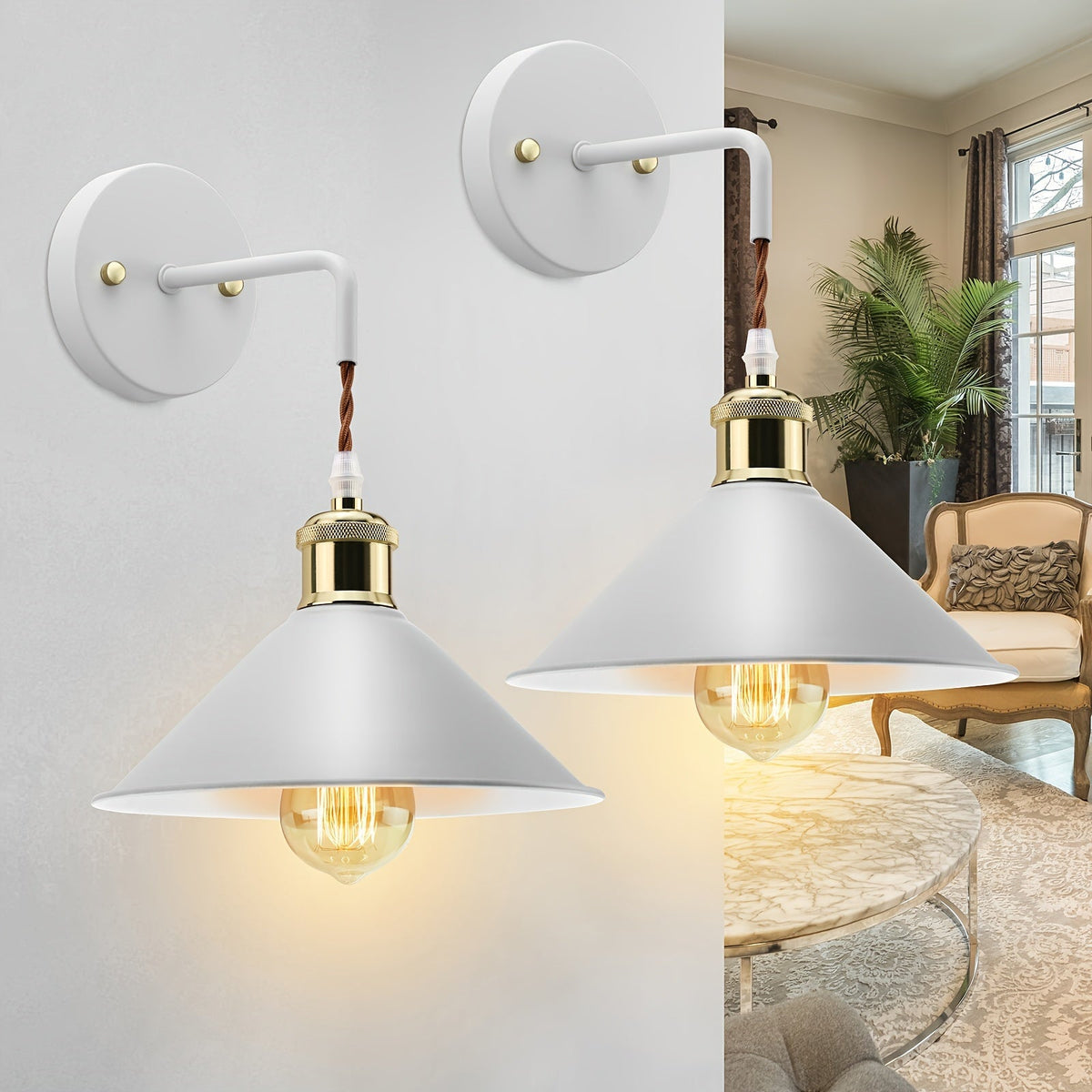 Industrial Metal Wall Sconce (Set of 2)