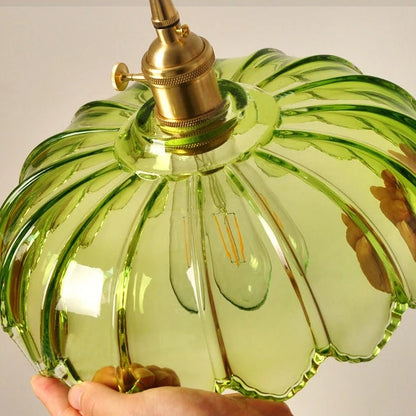 Vintage Blumen-Glaspendelleuchte