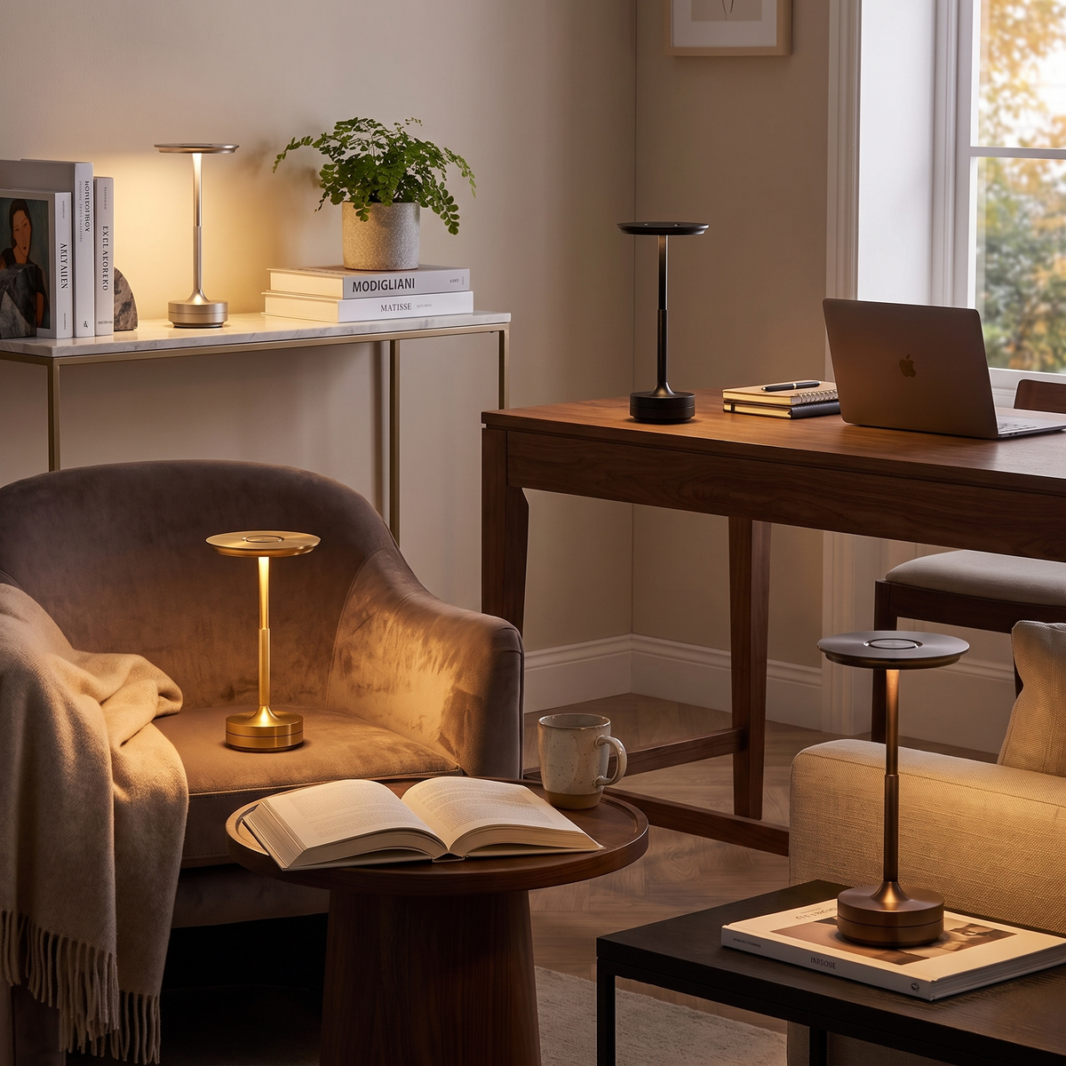 Rechargeable Touch Dimmable Desk Lamp in a lifestyle setting