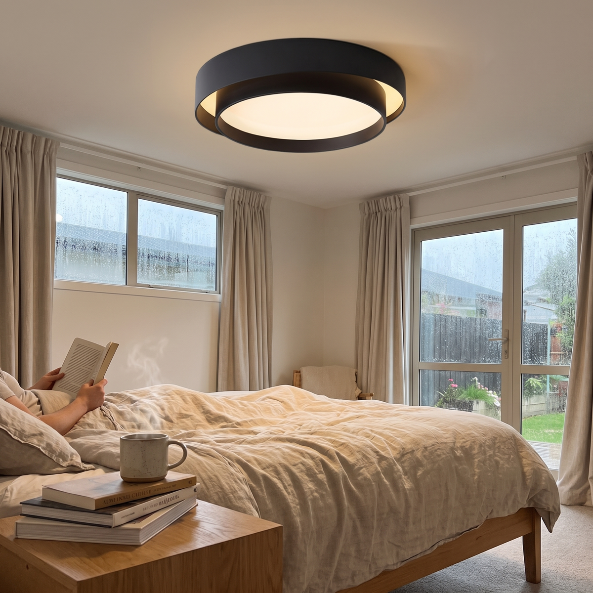 Nordic Round LED Ceiling Light in a lifestyle setting