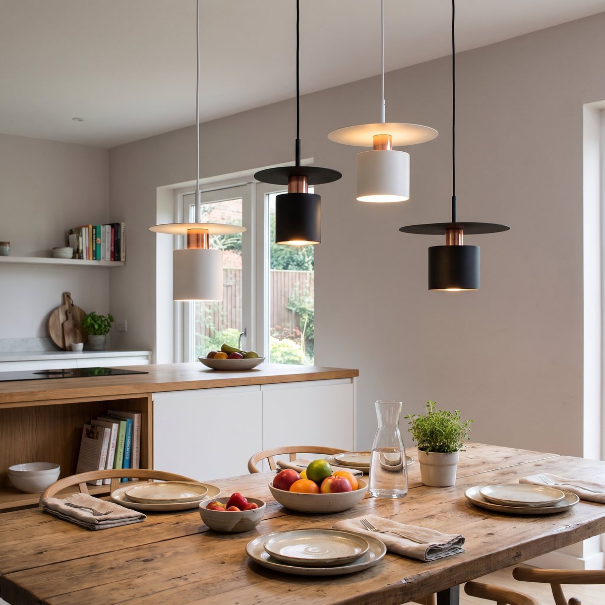 Floating Disc Pendant Light in a lifestyle setting
