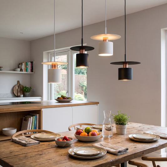 Floating Disc Pendant Light in a lifestyle setting