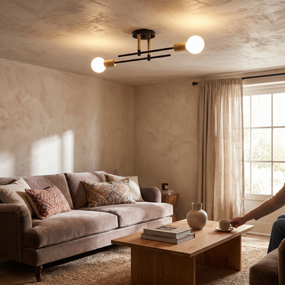 Modern 2-Light Flush Mount Chandelier in a lifestyle setting