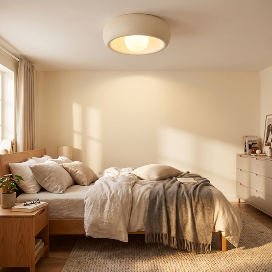 Minimalist Circular Ceiling Lamp in a lifestyle setting
