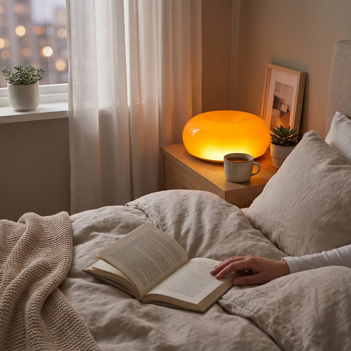 Bauhaus Donut Lamp in a lifestyle setting