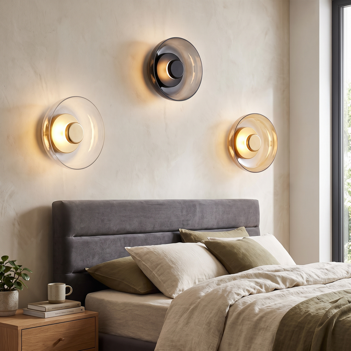 Nordic Round Glass LED Wall Sconce in a lifestyle setting