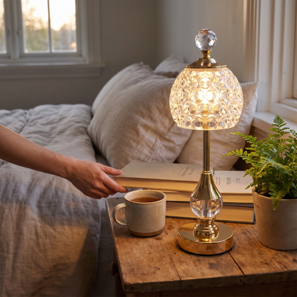 Crystal Touch Rechargeable Table Lamp in a lifestyle setting