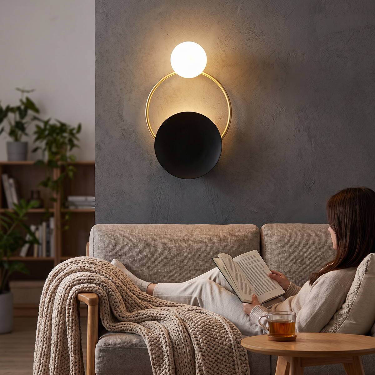 Designer Spherical Glass Wall Lamp in a lifestyle setting