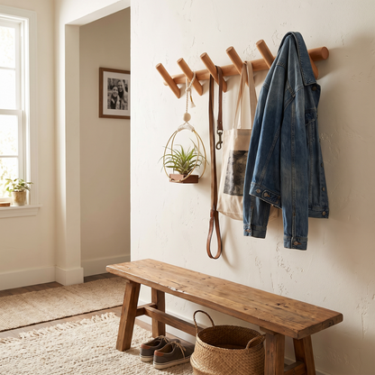 Maeve Solid Oak Wall Rack in a lifestyle setting