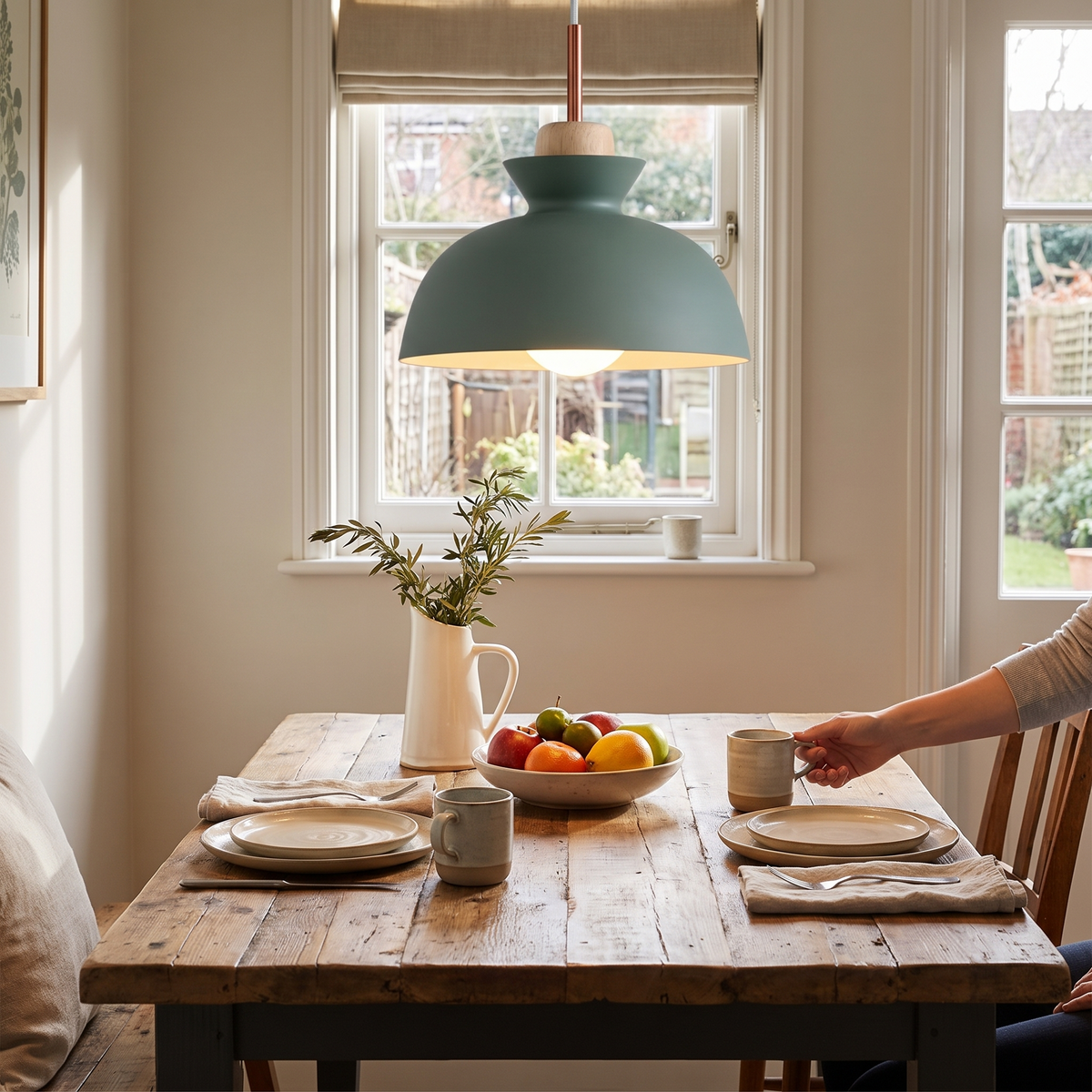 Modern Single Dome Pendant Light in a lifestyle setting