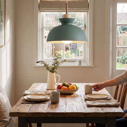 Modern Single Dome Pendant Light in a lifestyle setting