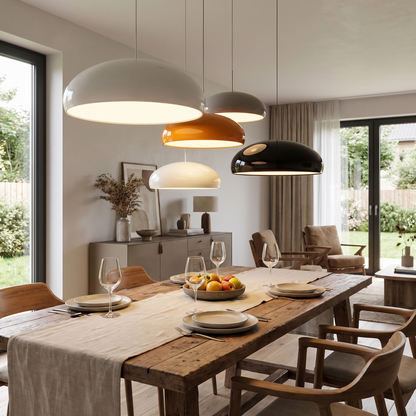 Lira Deco Metal Dome Pendant Light in a lifestyle setting