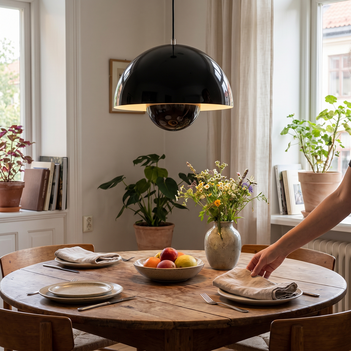Scandinavian Modern LED Pendant Light in a lifestyle setting