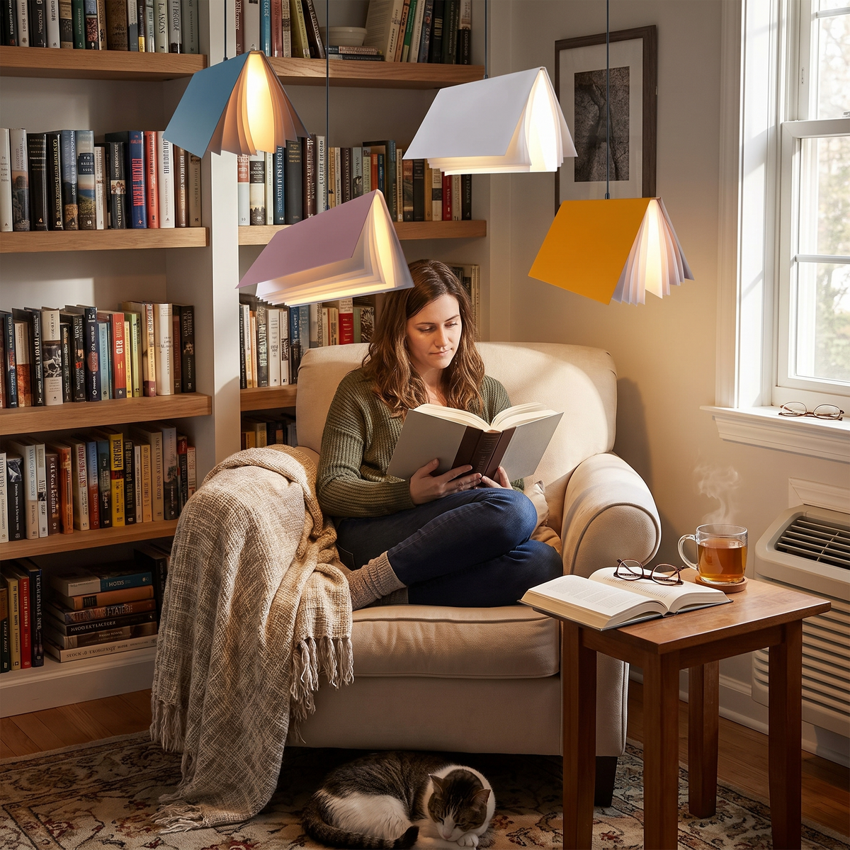 Flying Book Pendant Light in a lifestyle setting